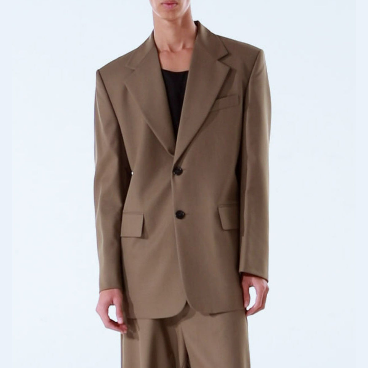 Base 2 Button Jacket - Khaki