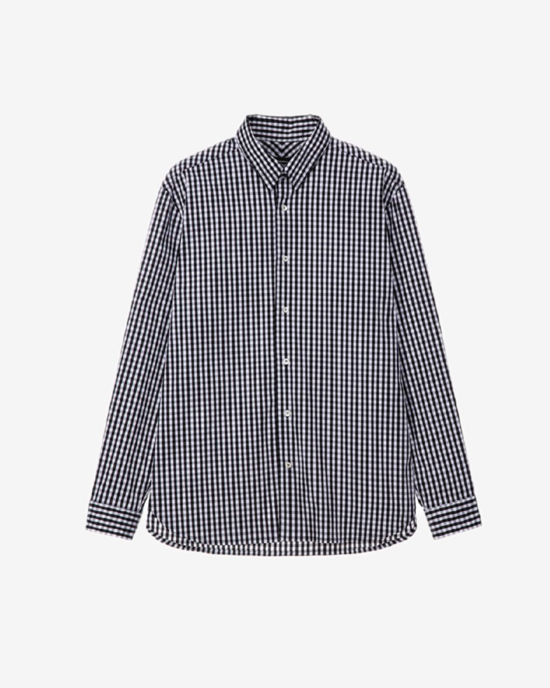 Theballon Collar Strap Gingham Check Shirt