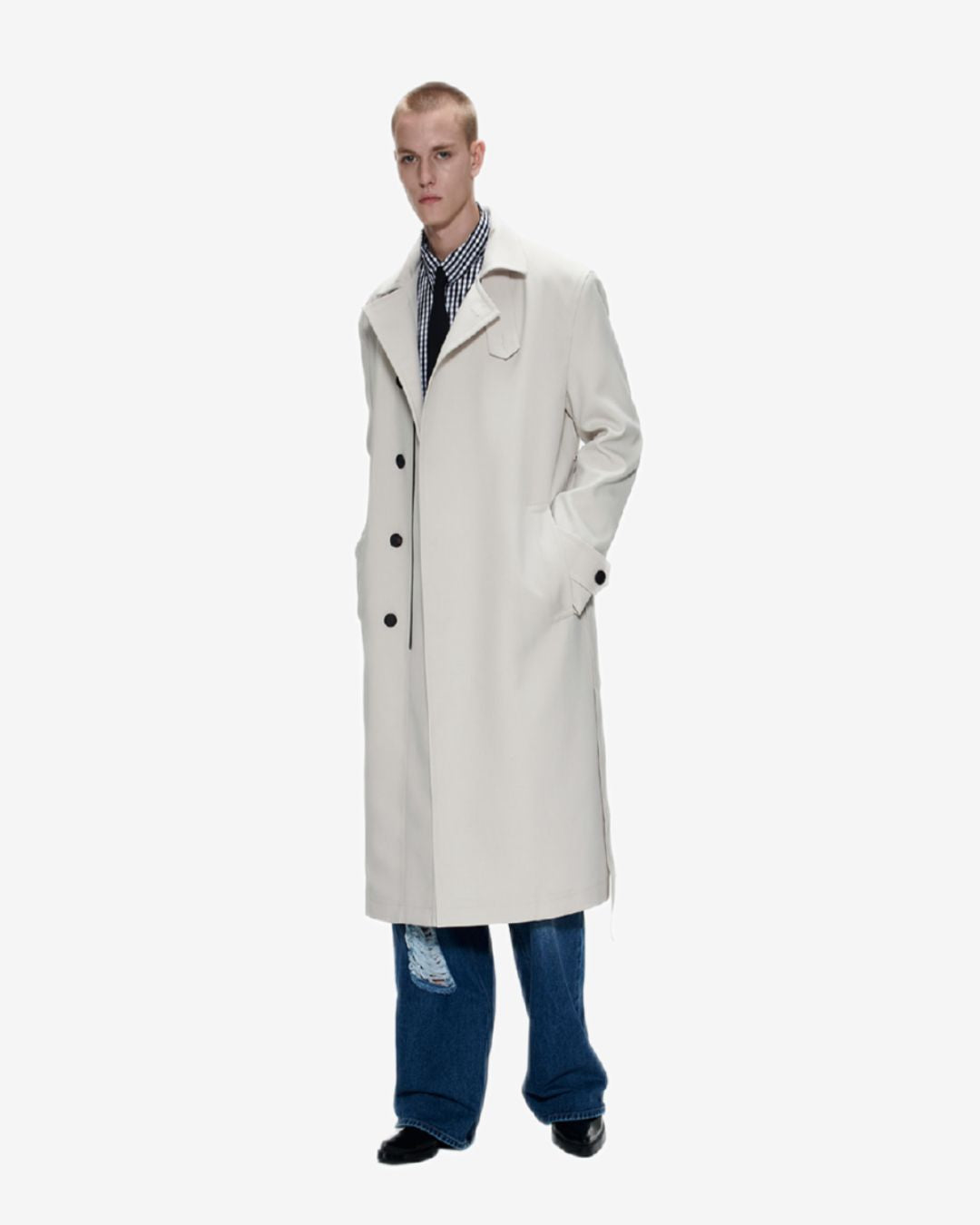 Theballon Balmacaan Long Trench Coat-4