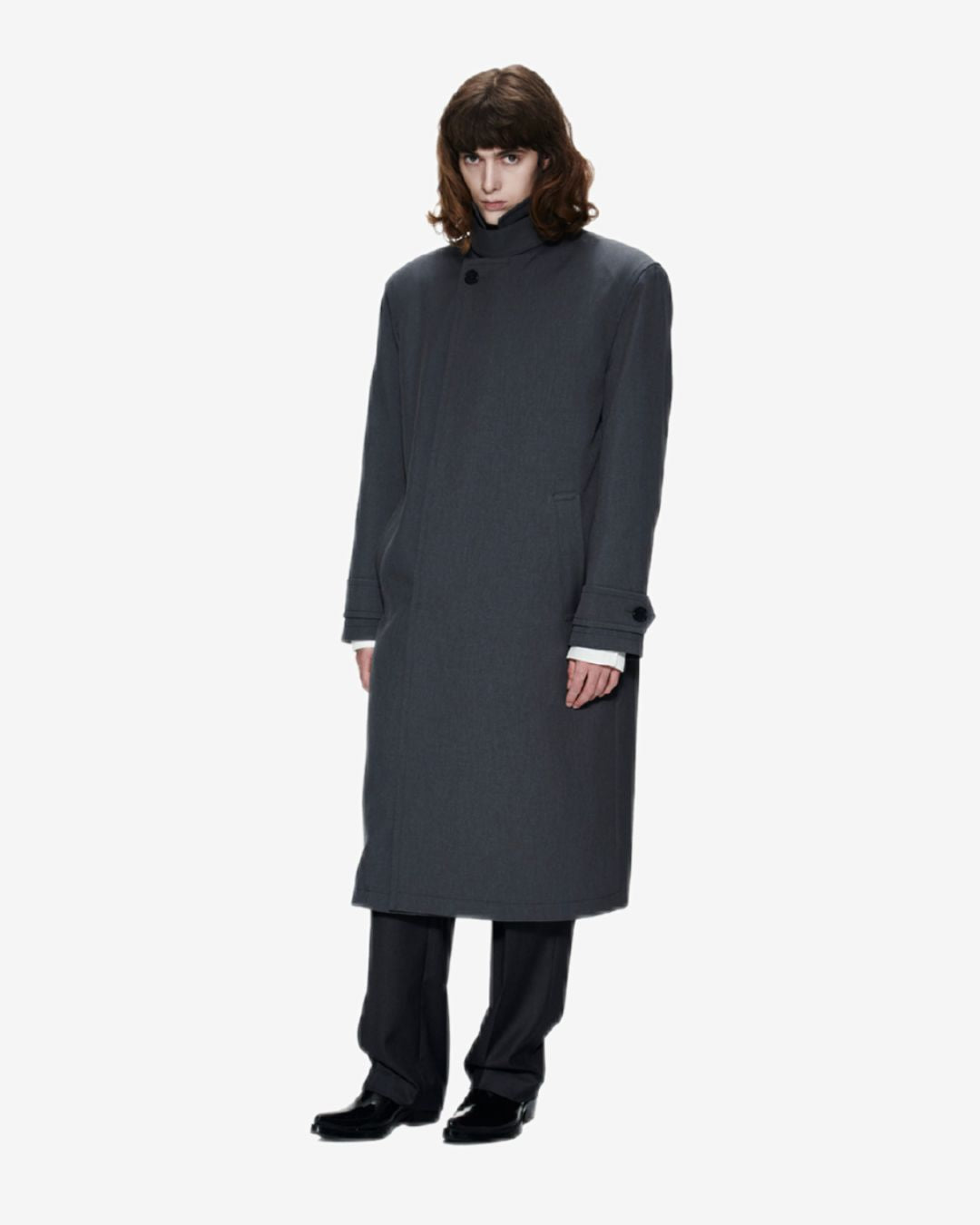 Theballon Balmacaan Long Trench Coat-11
