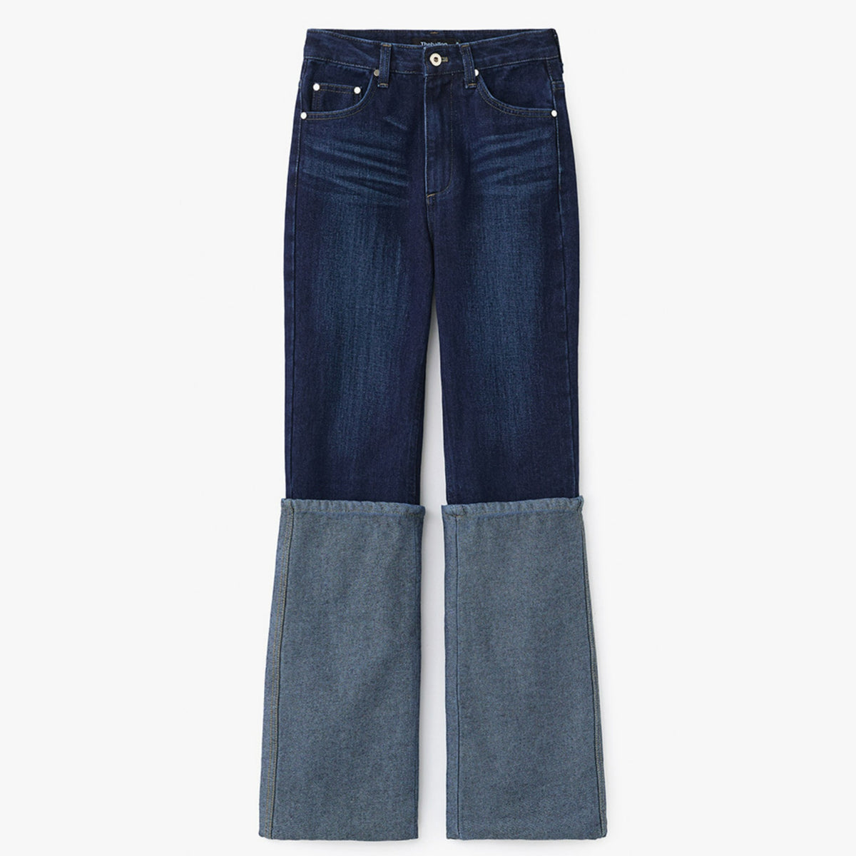 Roll-Up Flare Jean - Dark Blue