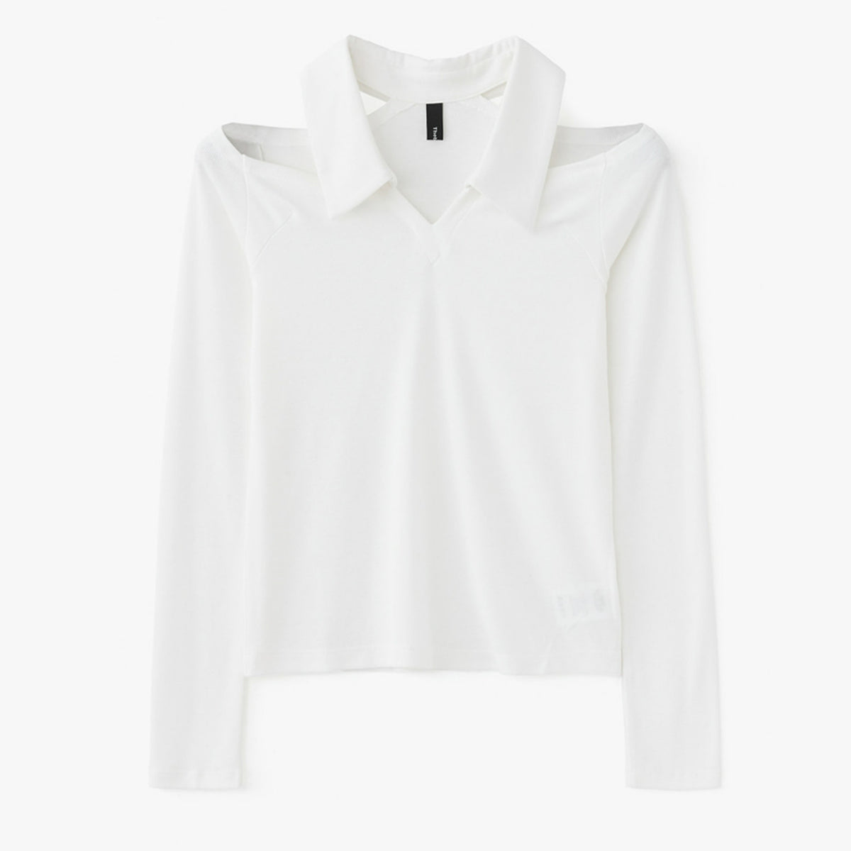 V-Neck Open Long Sleeve - White