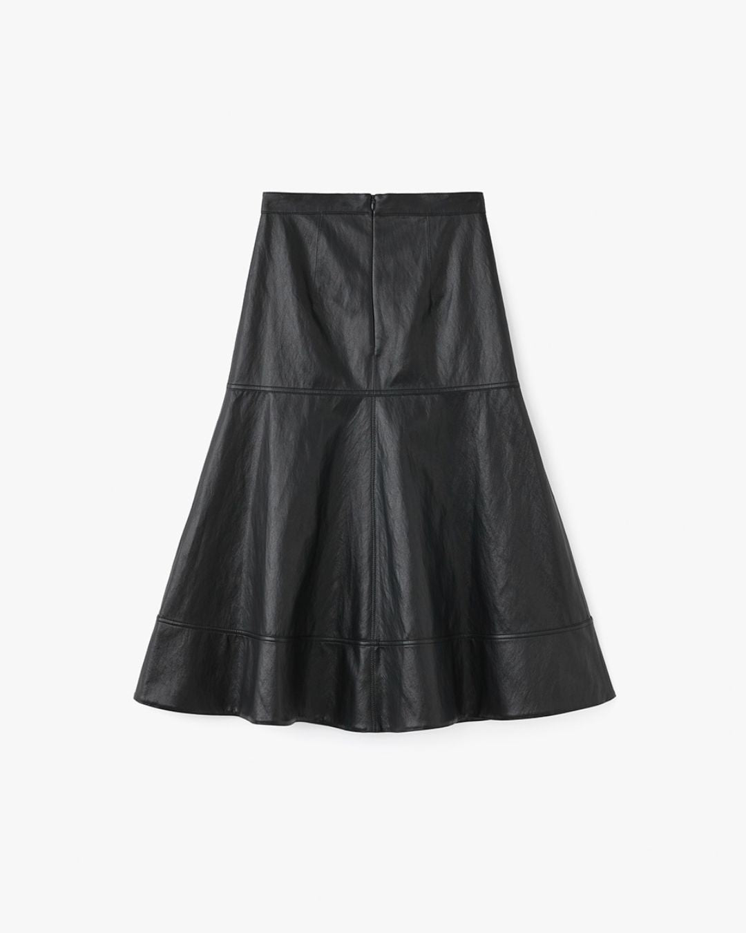 Theballon Leather Flared Skirt