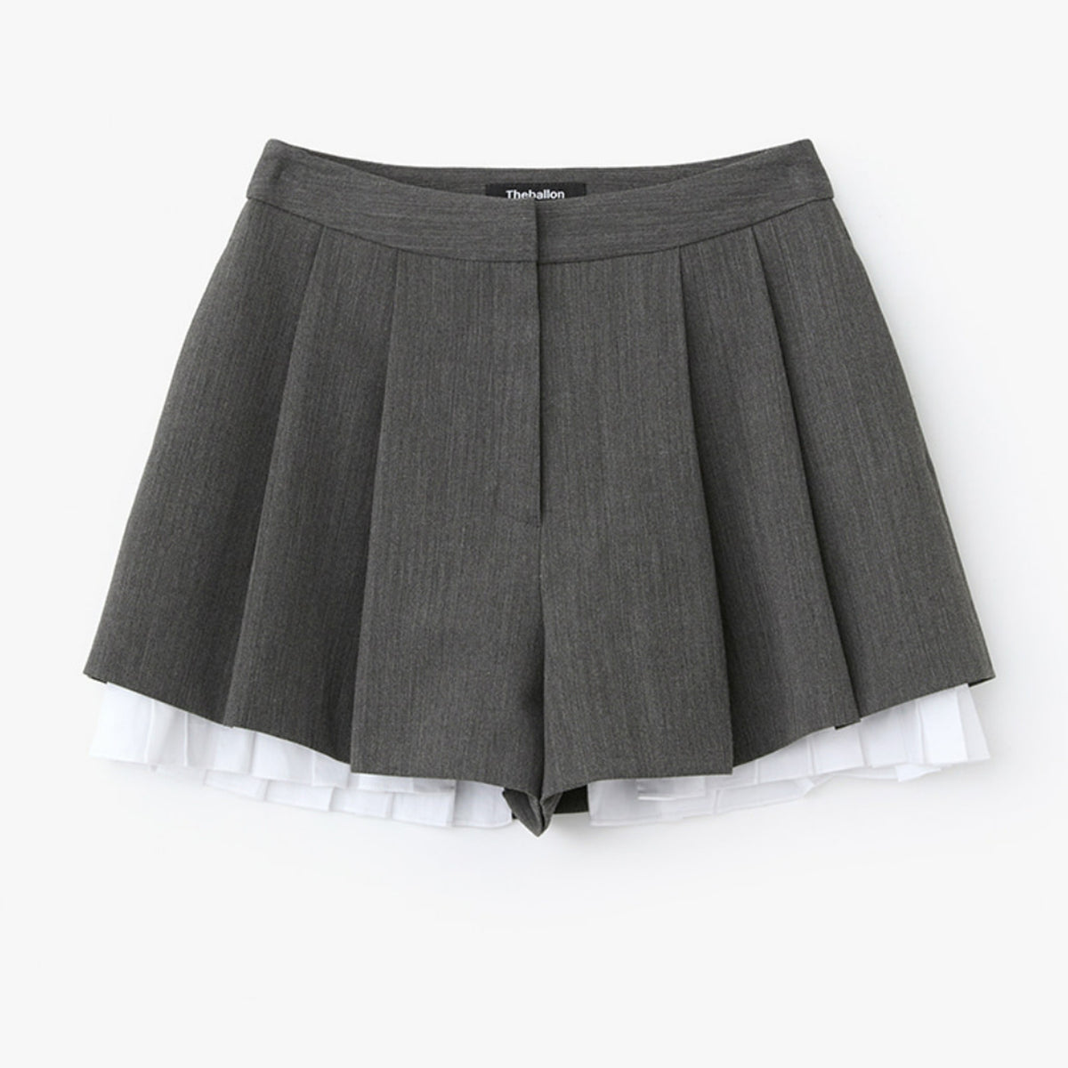 Pleated Layered Short - Gray