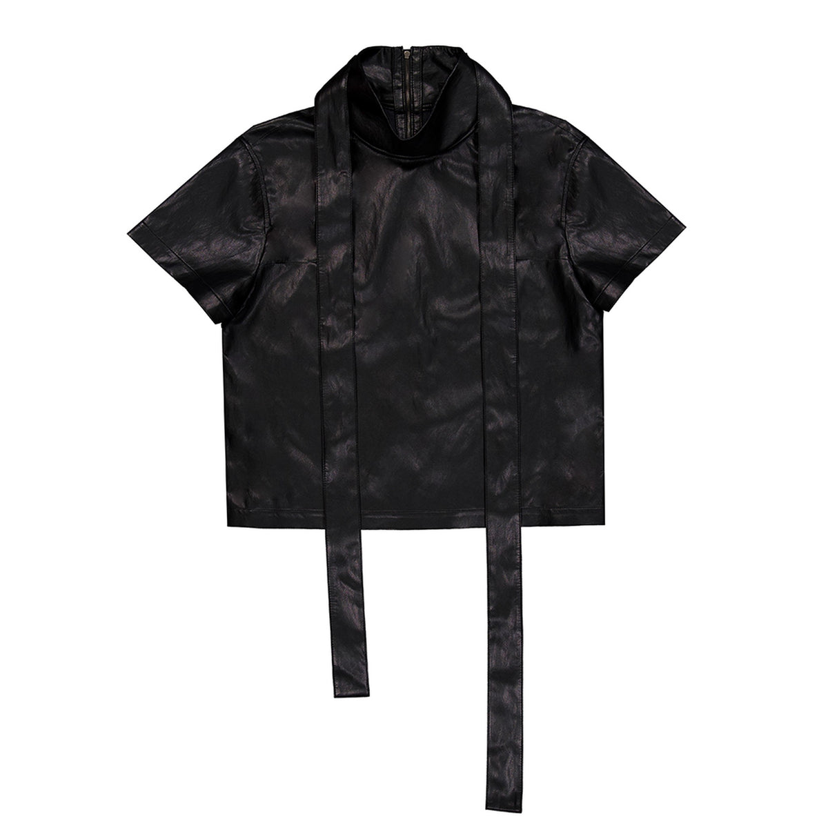 Short Sleeve Ribbon Top - Black