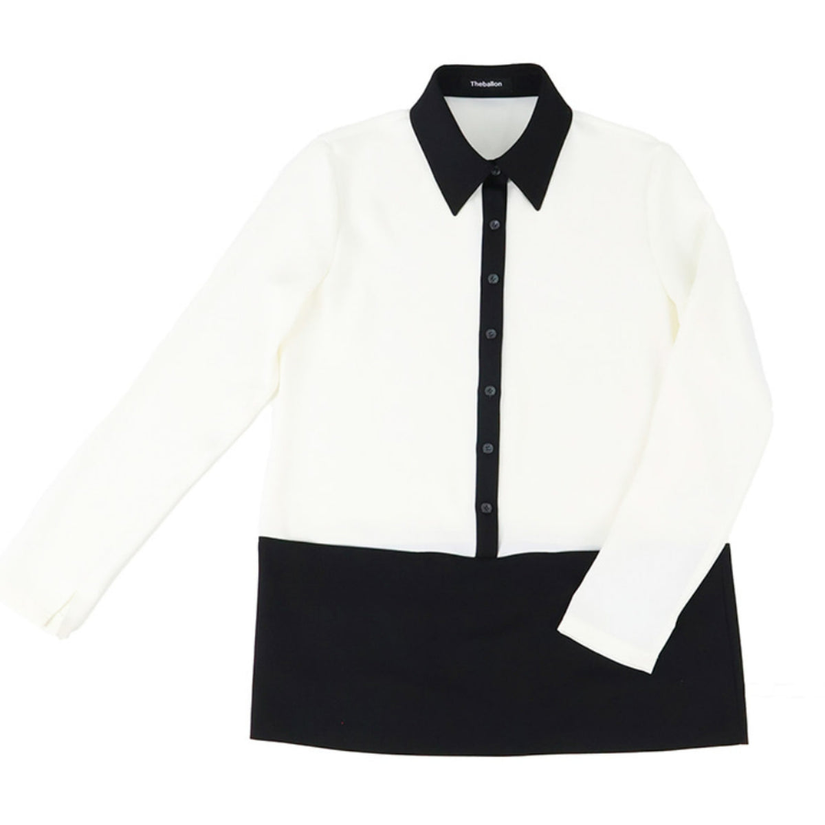 Contrast Collar Shirt / Dress - Black