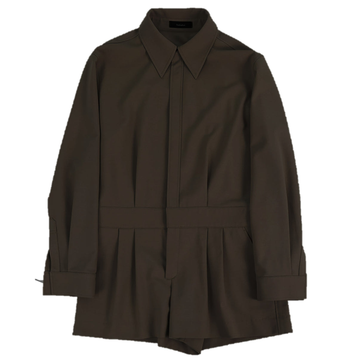 Women's Shirt Collar Jumpsuit - Black