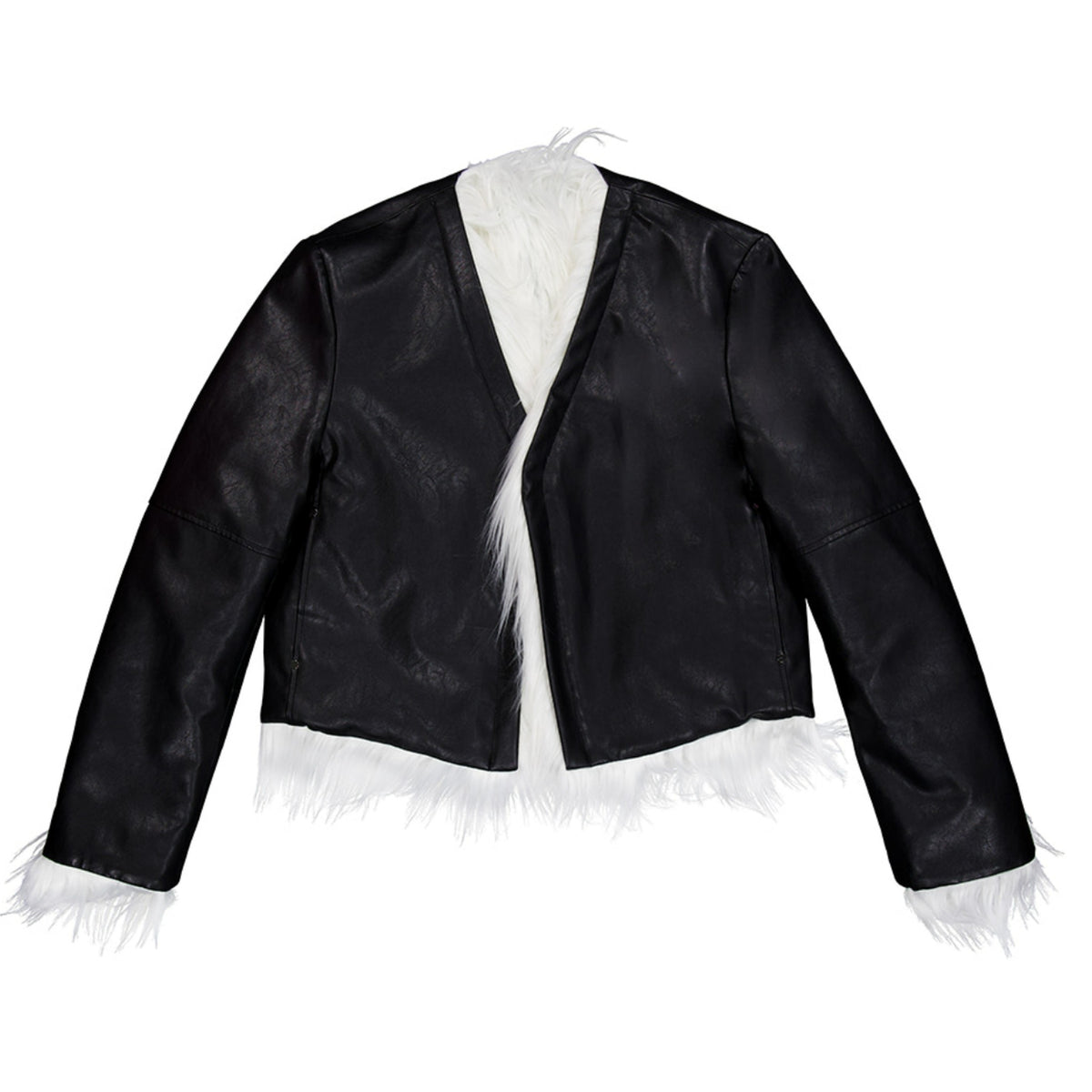 Fur Leather Jacket - Black