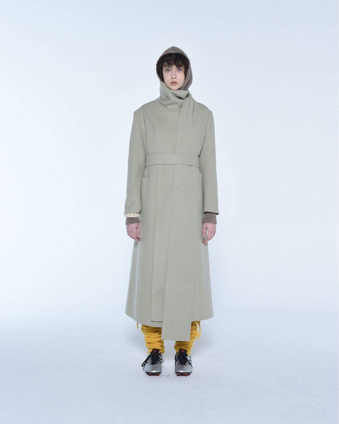Theballon Scarf Wool Blend Coat
